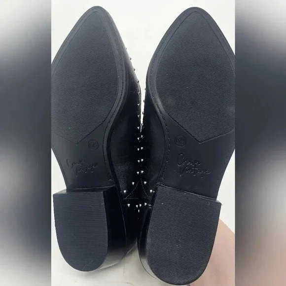 Crown Vintage Leather Studded Black Kavita Booties Size 6-NWOT - Picture 7 of 16